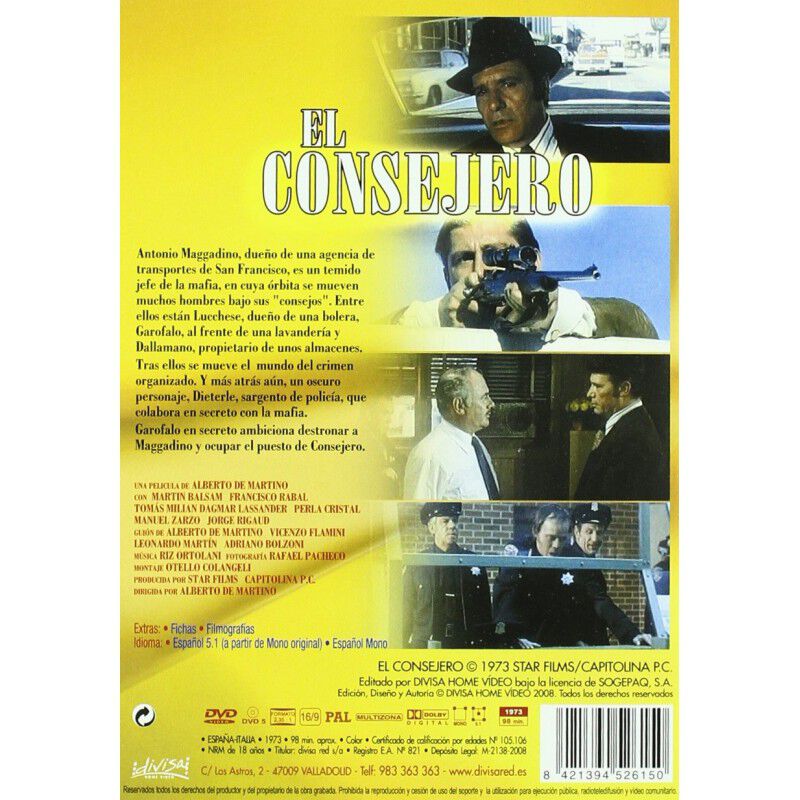 El Consejero [DVD] (1973) Il consigliori image number null