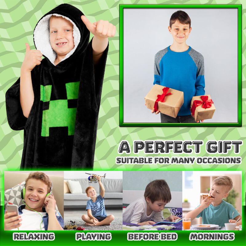 Manta Con Capucha De Forro Polar Minecraft Para... image number null