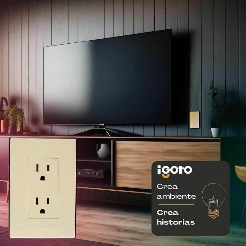 10 Pack Contacto Doble duplex Color Marfil con ... image number null