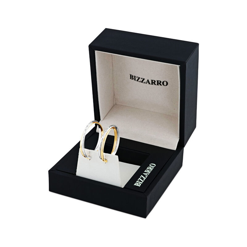 Arracadas Bicolor Oro 10k 24mm | Joyer&iacute;as Bizza... image number null