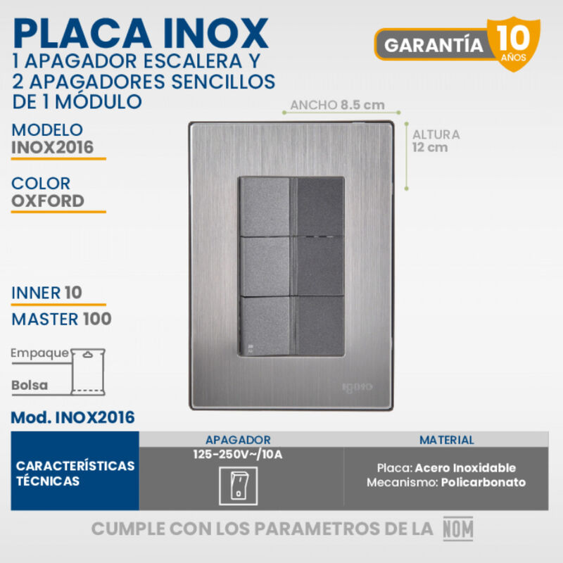 Paquete 5 piezas Placa Armada Con 2 Apagador Se... image number null