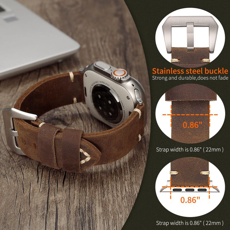 Correas De Piel Compatibles Con Apple Watch Ult... image number null