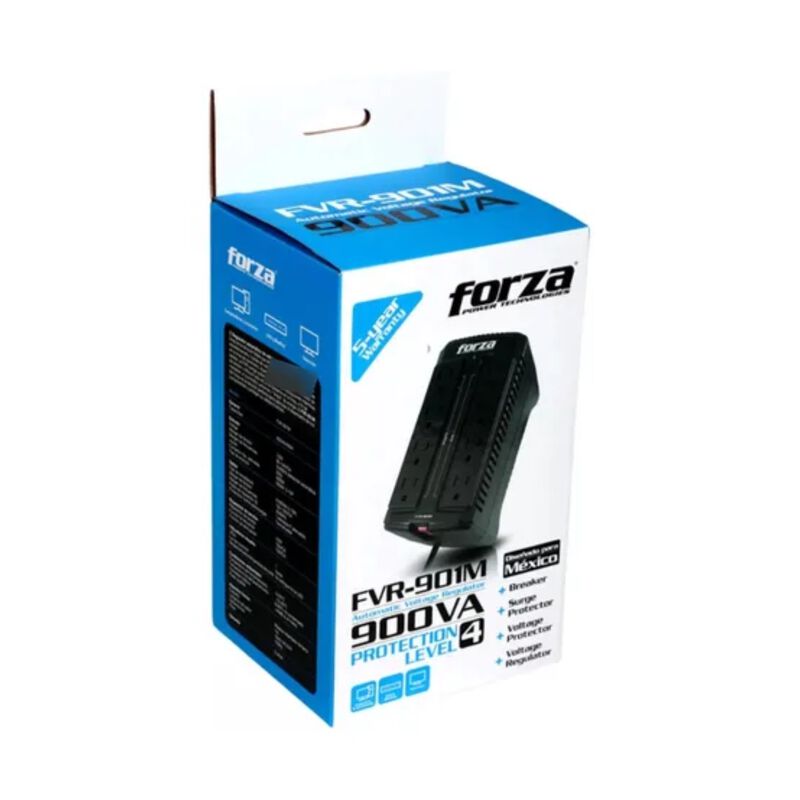 Regulador Forza FVR-901M 900VA/450W &ndash; 8 salidas... image number null