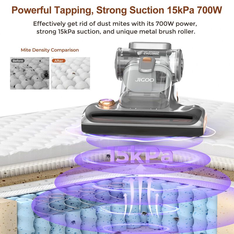 Aspirador De Cama Jigoo T600 700w 15kpa Con Luz... image number null