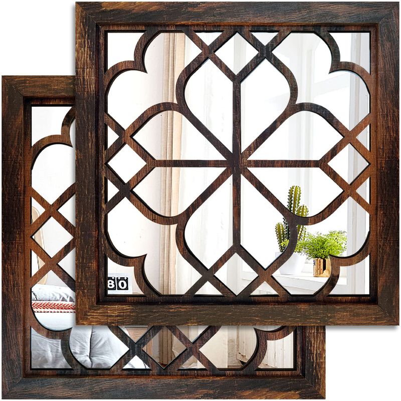 Espejo De Pared Worred Square Rustic Farmhouse ... image number null