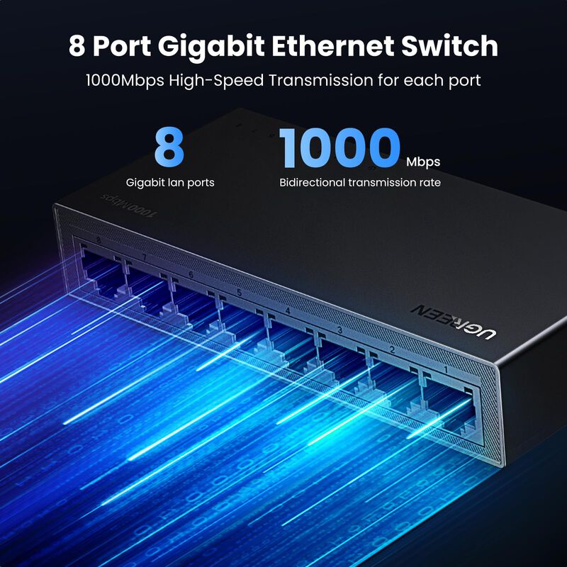 Conmutador Gigabit Ethernet Ugreen De 8 Puertos... image number null