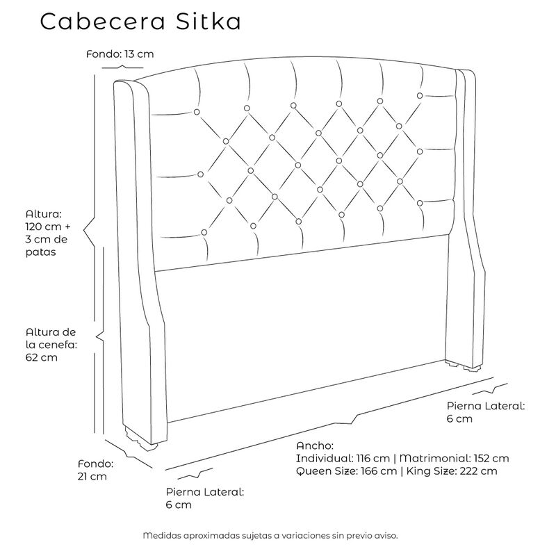 Cabecera King Size Sitka Azul Marino image number null