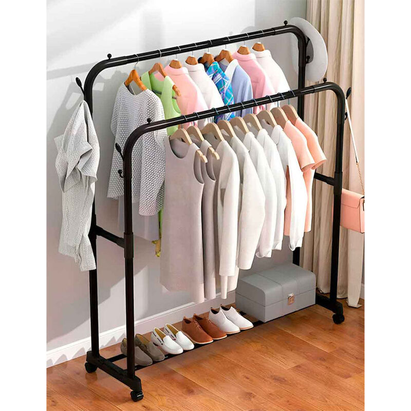 Perchero de ropa doble con hojas image number null