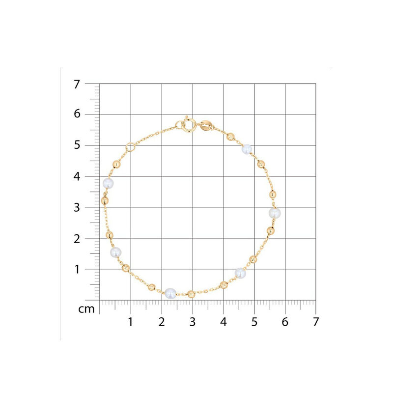 Pulsera De Oro Amarillo 14K Con Perla (16.5 + 2... image number null