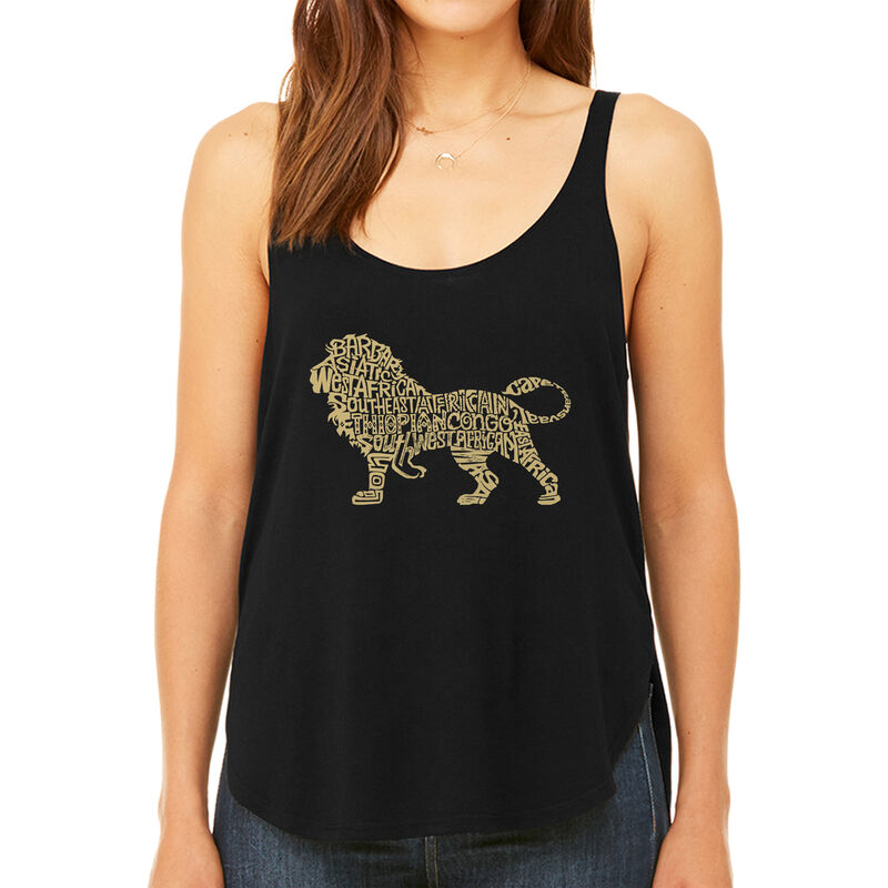 Tank Top Holgado Word Art Para Mujer - Le&oacute;n- Ne... image number null