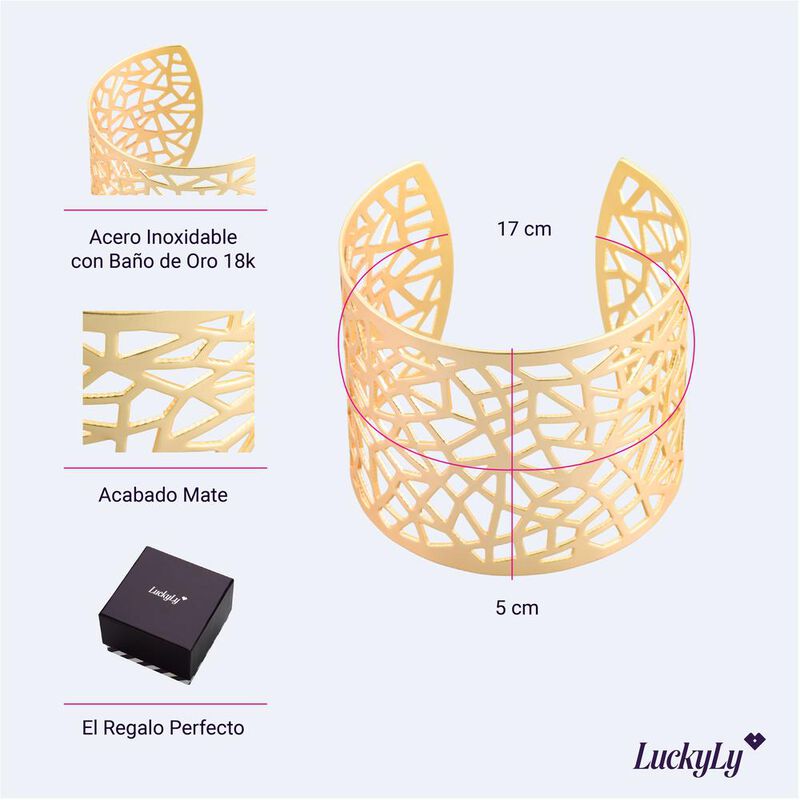 Pulseras Mujer Brazalete Oro Plata Ajustable Re... image number null