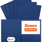 Carpeta De Archivo Sunee Paquete De 25 Azul Marino, 2 Bolsillos