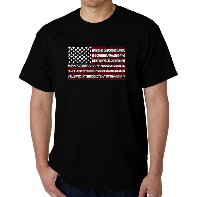 Camiseta Word Art Para Hombre - Bandera USA De ... image number null