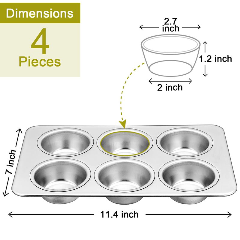 Molde para Muffins P&P Chef, 6 Cavidades, Acero... image number null