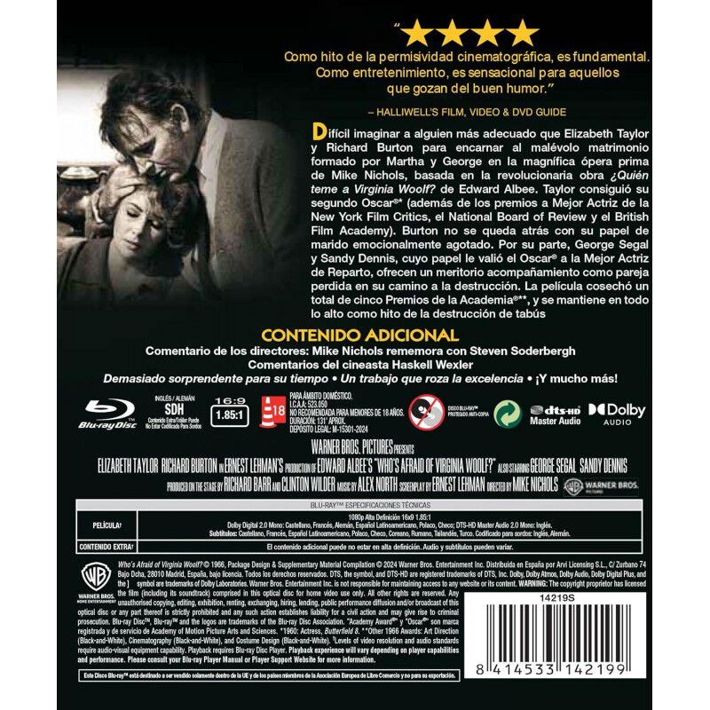 &iquest;Qui&eacute;n le teme a Virginia Woolf? [Blu-ray] (196... image number null
