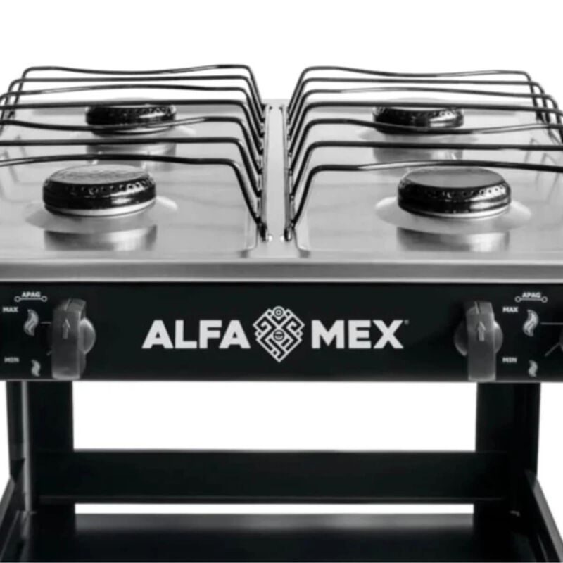Parrilla De Estante Alfamex 4 Quemadores Negra ... image number null