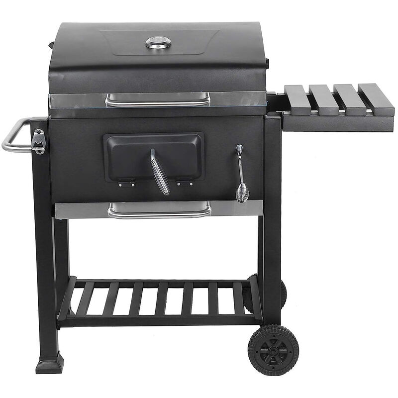 Asador De Hierro Aquila Master Negro Con Ruedas... image number null