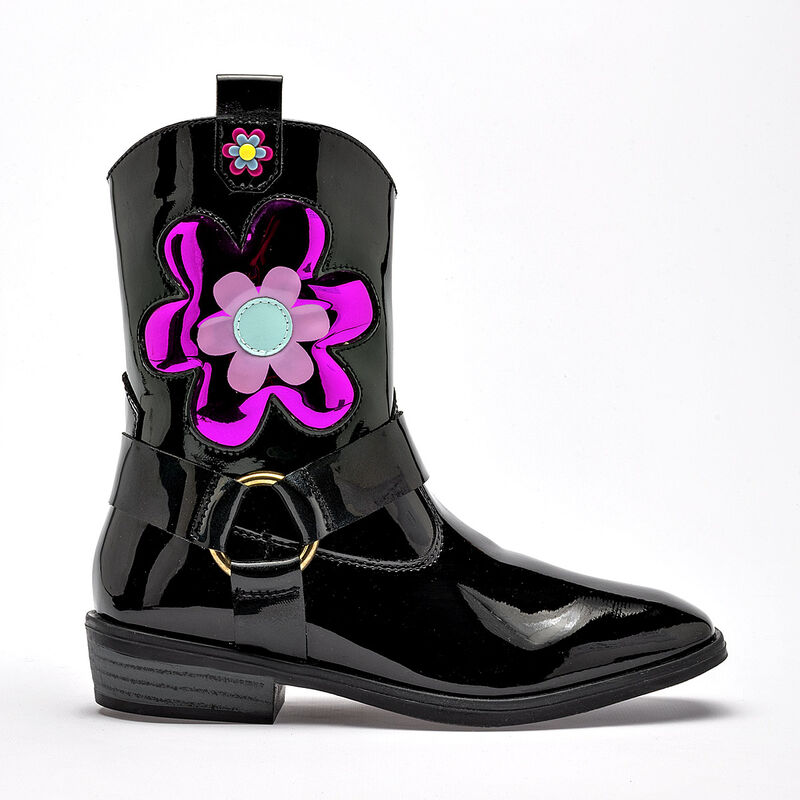 Karsten bota tac&oacute;n para ni&ntilde;a  negro charol fius... image number null