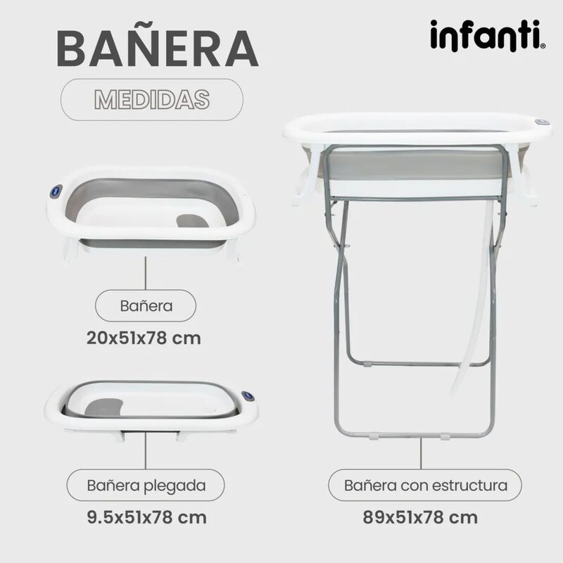 Bañera Plegable Con Soporte y Sistema de Desagü... image number null