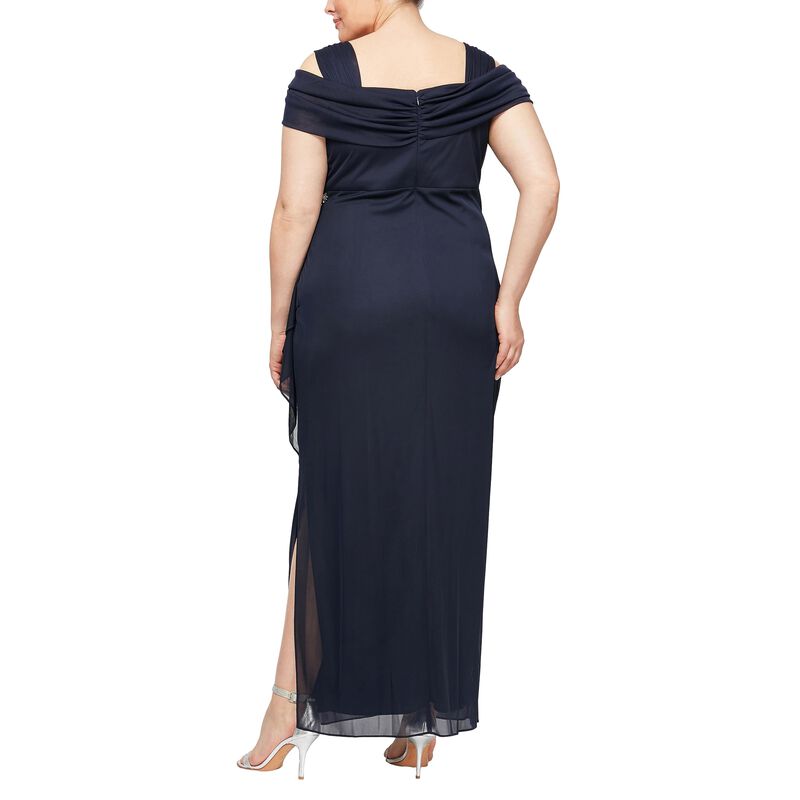Vestido Alex Evenings 20W Azul Marino con Adorn... image number null