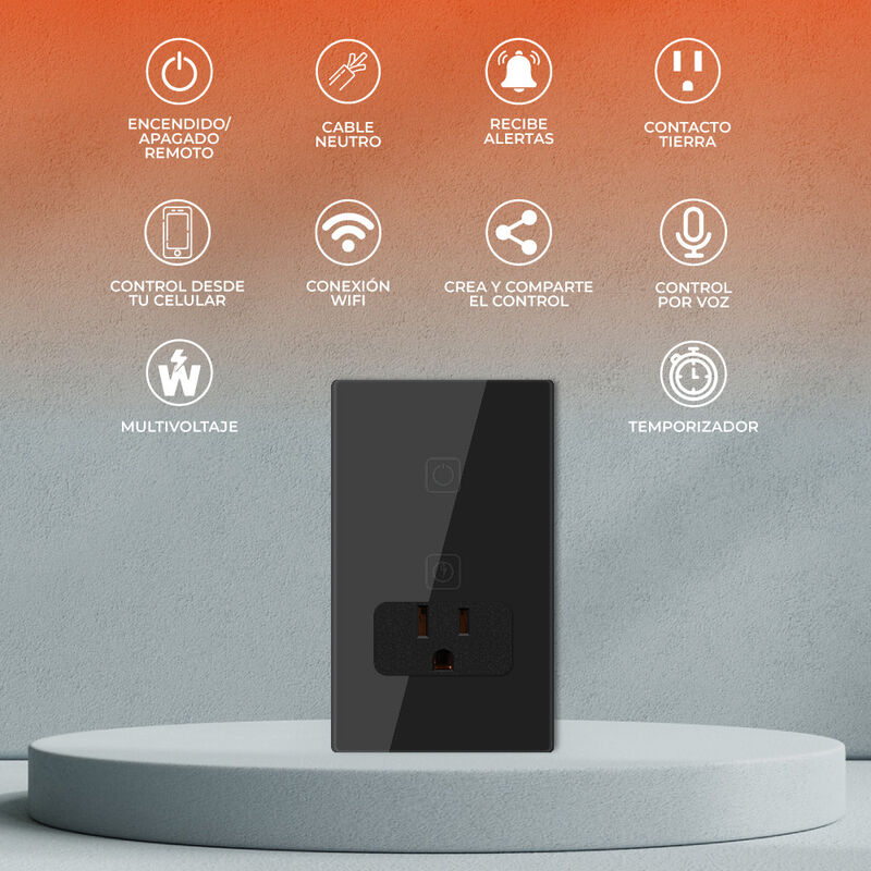 Apagador con Contacto Inteligente WiFi 1 Botón ... image number null