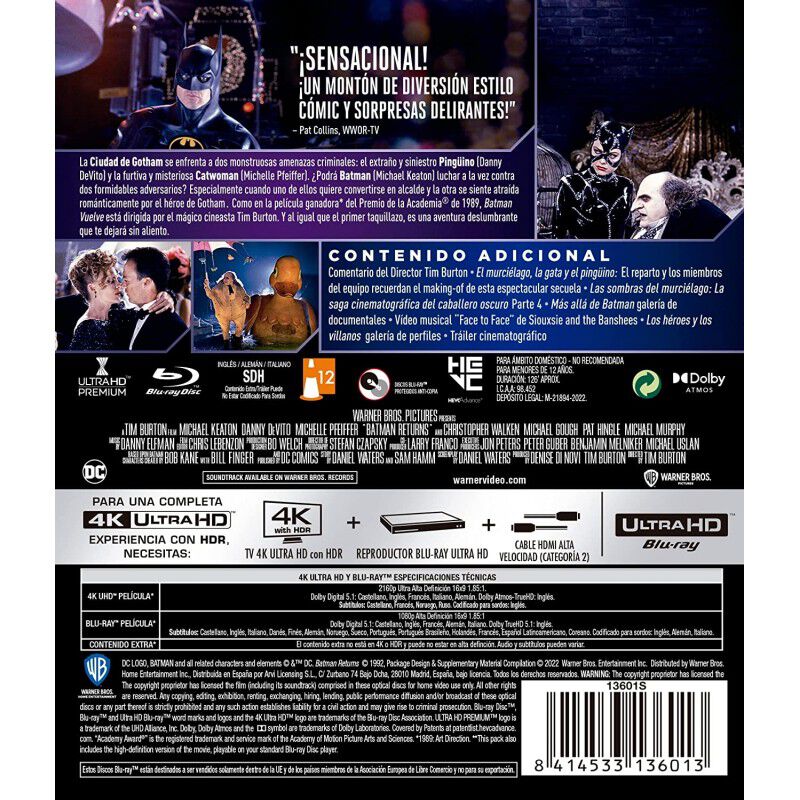 Batman vuelve (4K UHD + Blu-ray) [Blu-ray] image number null