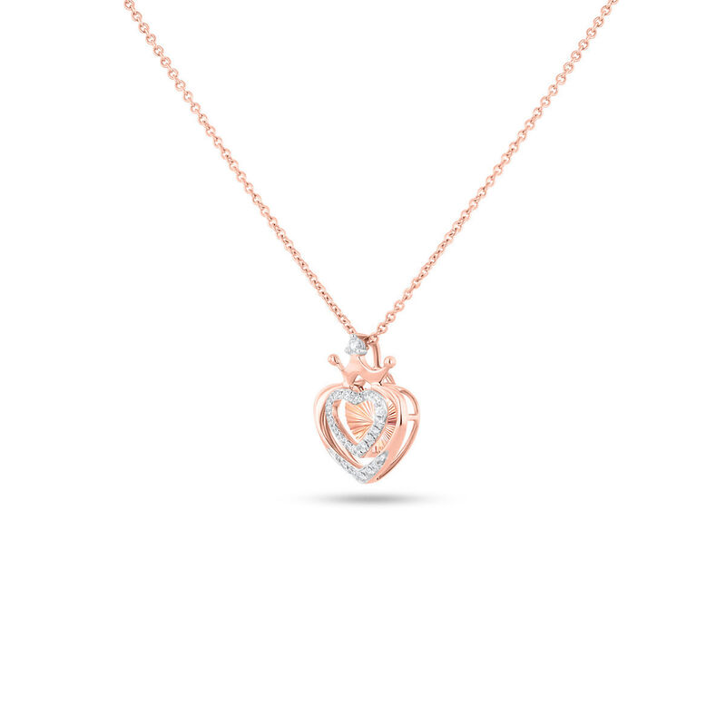Dije Coraz&oacute;n Oro Rosa 14k Con Diamante 8 Pts | ... image number null