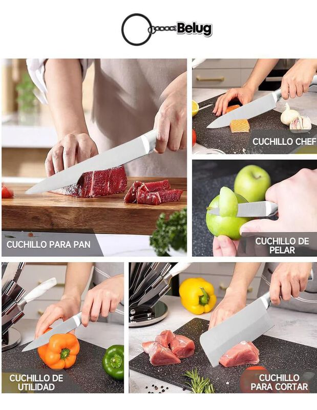 Set de cuchillos para chef Casa BIU 9 piezas image number null