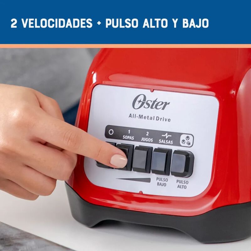 Licuadora Oster Blstkag Rpb Vaso Vidrio 2 Vel +... image number null