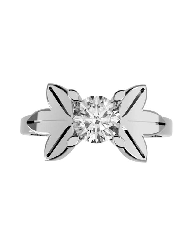 Anillo de Compromiso en Oro Blanco 14K con Circ... image number null