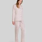 Pijama Florecitas Abierto Camel