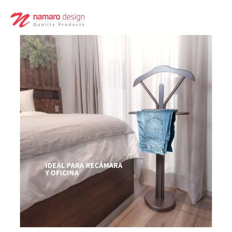 Valet De Lujo Color Madera Chocolate Namaro Des... image number null