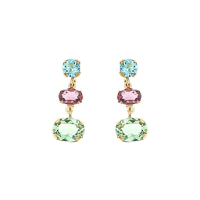 Aretes De Plata Dorada 925 Con Zirconias De Col... image number null