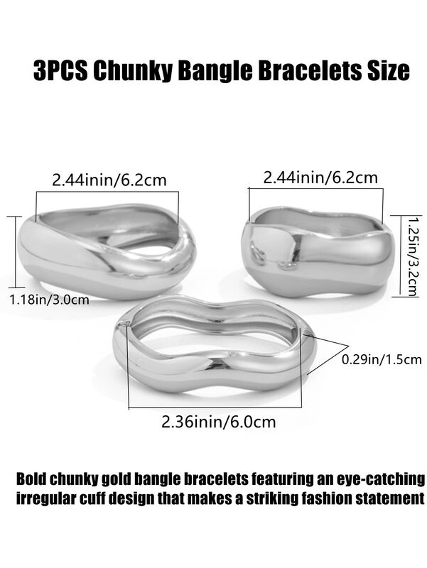 Pulsera Buyito Gold 3 Piezas Con Cuff Irregular... image number null
