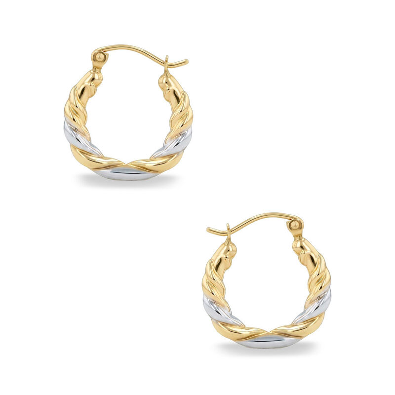 Arracadas De Oro Blanco Y Amarillo 14k (11 Mm A... image number null