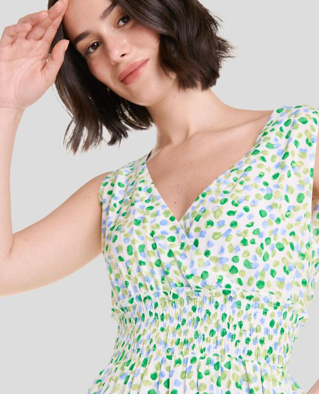 Vestido Corto Nido de Abeja Pistacho image number null