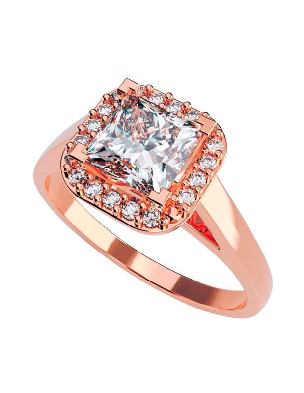 Anillo de Compromiso en Oro Rosa 10K con Circon... image number null