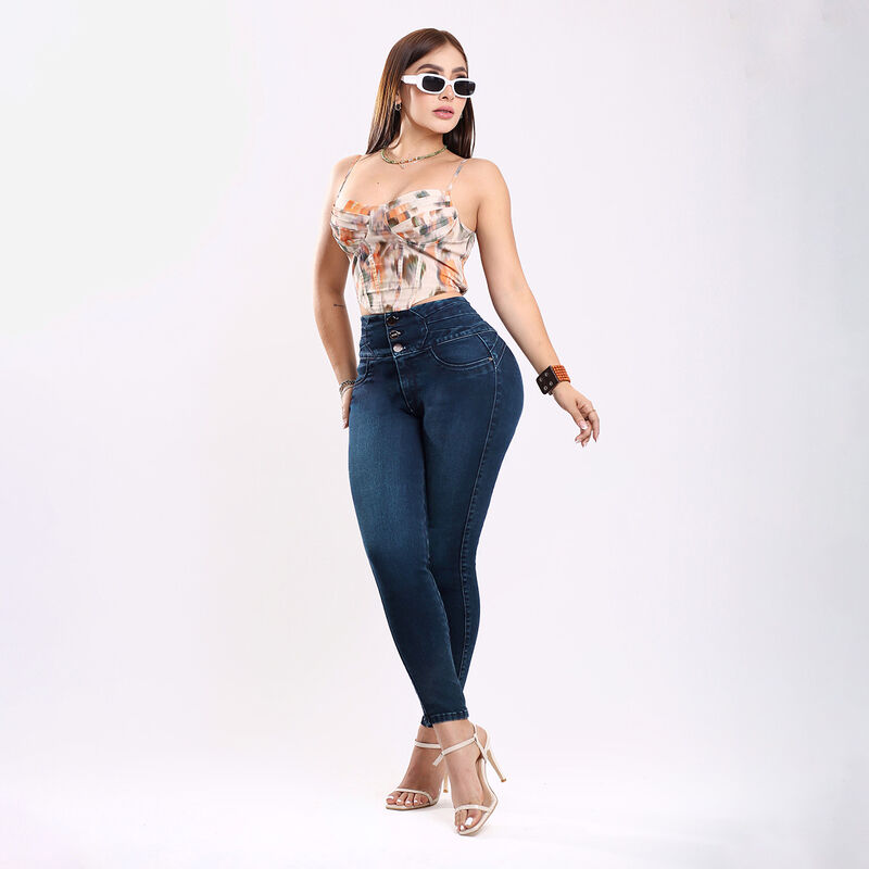 Pantal&oacute;n Mezclilla Azul Skinny Dama Stretch Tir... image number null