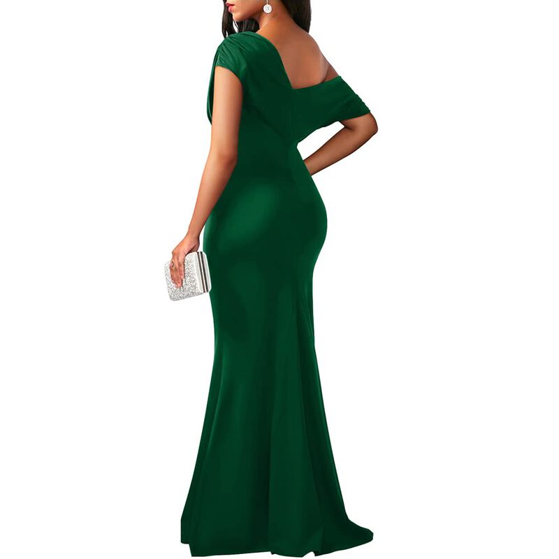 Vestido Largo Formal Verde Off-shoulder Ymduch image number null
