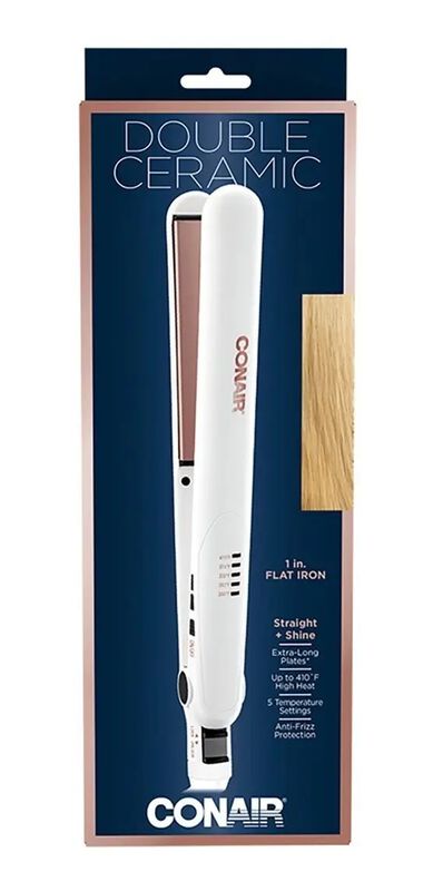 Conair Alaciadora 1" Blanca Con Placas Rose Gol... image number null