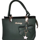 Bolso Duffel Liso Verde Oscuro Con Mo&ntilde;o
