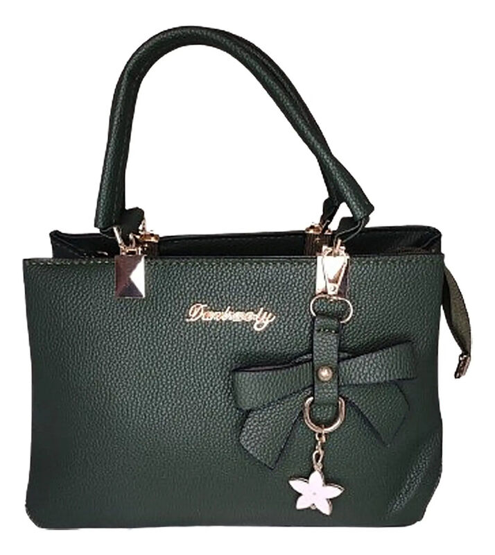 Bolso Duffel Liso Verde Oscuro Con Mo&ntilde;o image number null
