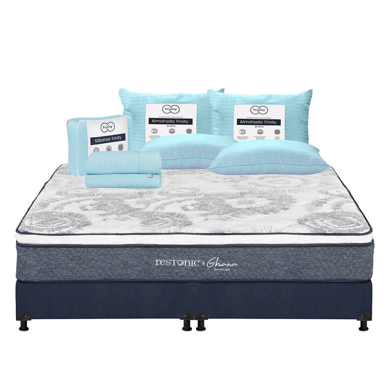 Colch&oacute;n King Size Ghana + Box + 2 Almohadas Tri... image number null