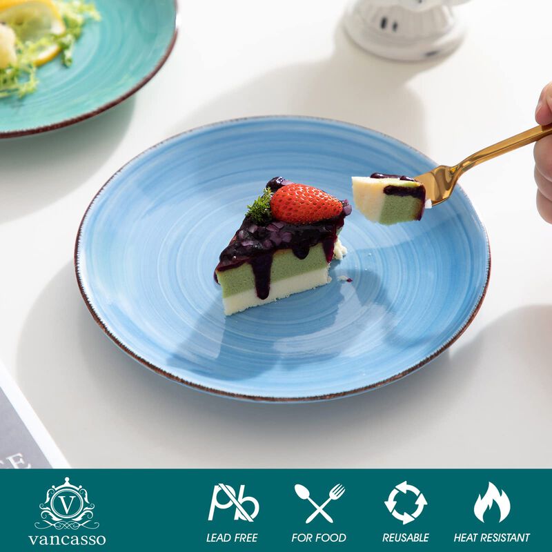 Plato De Ensalada Vancasso Azul 19cm, Juego De ... image number null