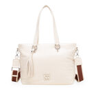Bolsa Tote Grande Con Tassel Color Beige