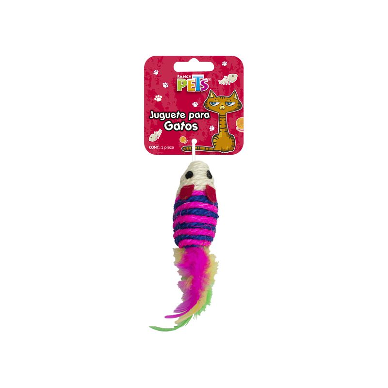 Fancy Pets Juguete Rat&oacute;n Con Plumas Para Gato M... image number null