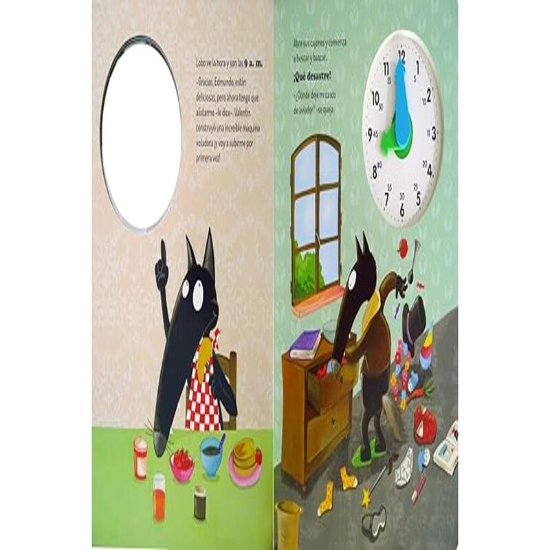 Aprendiendo a leer el reloj con Lobo. Libro int... image number null