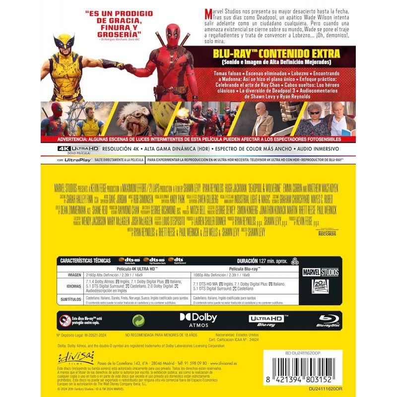 Deadpool y Lobezno [4K UHD,Blu-ray] (2024) Dead... image number null