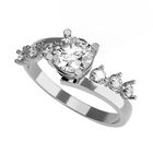 Anillo de Compromiso de 14K con Diamante de Laboratorio 0.50 CT F VS1 Talla 8 ORO BLANCO 14K &ndash; / M454-50-14W-LG-8