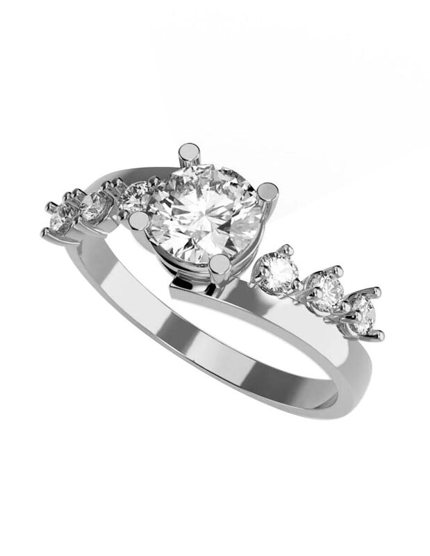 Anillo de Compromiso de 14K con Diamante de Lab... image number null